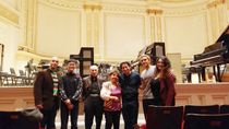 Steve Kramer arranging visits of open rehearsals and concerts for students of all ages. Seen here with Maestro Dudamel following a rehearsal with the Simón Bolívar Youth Orchestra in Carnegie Hall. Accompanied by young budding cello students and composers from the Juilliard School of Music, New York City.